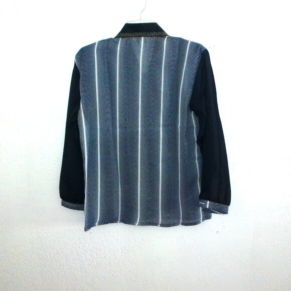 WangShiLi, Blue/white long sleeve shirt, with crystals/sequins design - Picture 7 of 11